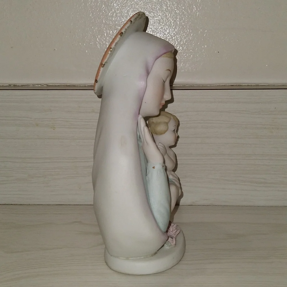 Vintage 1960's Mary and Baby Jesus Napco Ceramic Japan Figurine S419 - Picture 2 of 5